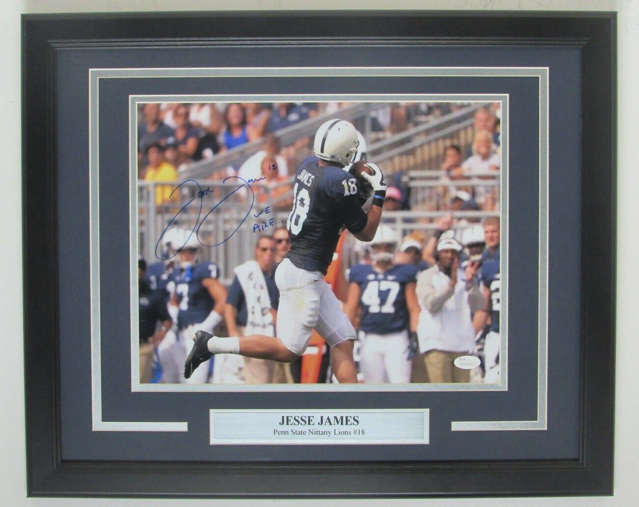 Jesse James Penn State Signed/Inscribed "We Are" 11x14 Photo Framed JSA 147807