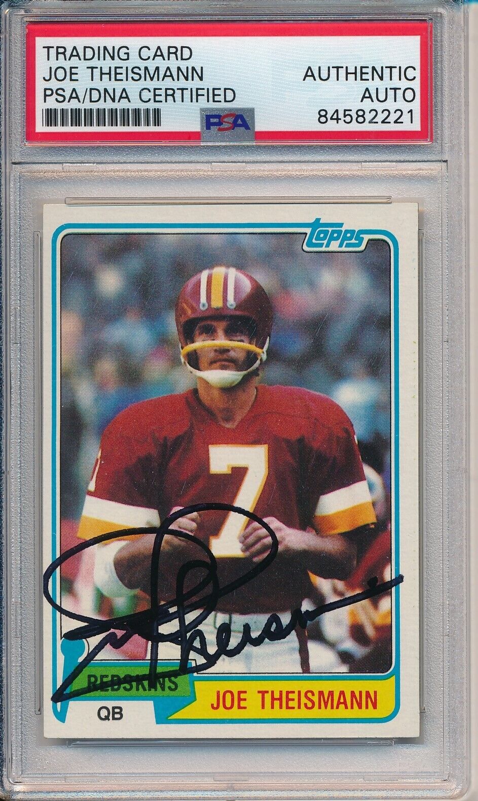 Joe Theisman Signed/Auto 1981 TOPPS Card #165 Redskins PSA/DNA