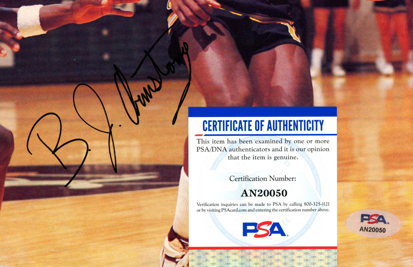 B.J. Armstrong Signed/Auto 8x10 Magazine Photo University of Iowa PSA/DNA 188067