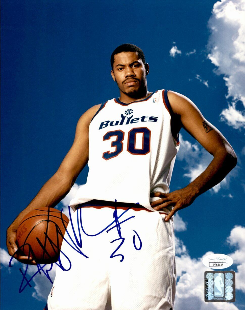 Rasheed Wallace Washington Bullets  Signed 8x10 Color Photo JSA 160693