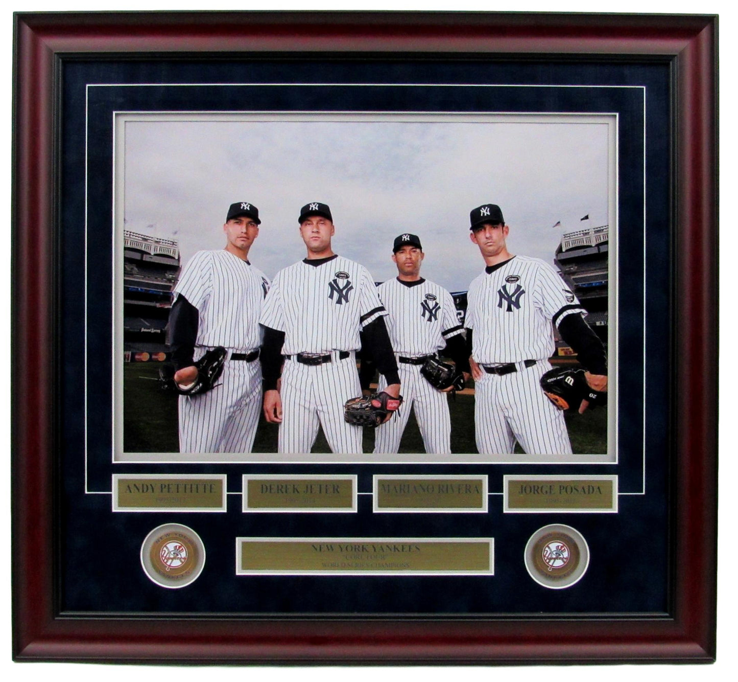 Yankees "Core Four" WS Champions - Pettitte, Jeter, Rivera, Posada - Deluxe Framed Photo