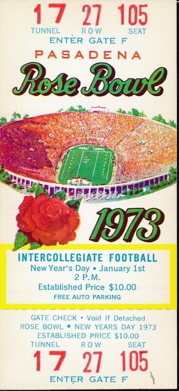 1973 Rose Bowl Unused Full Ticket USC Southern California vs. Ohio State 142727