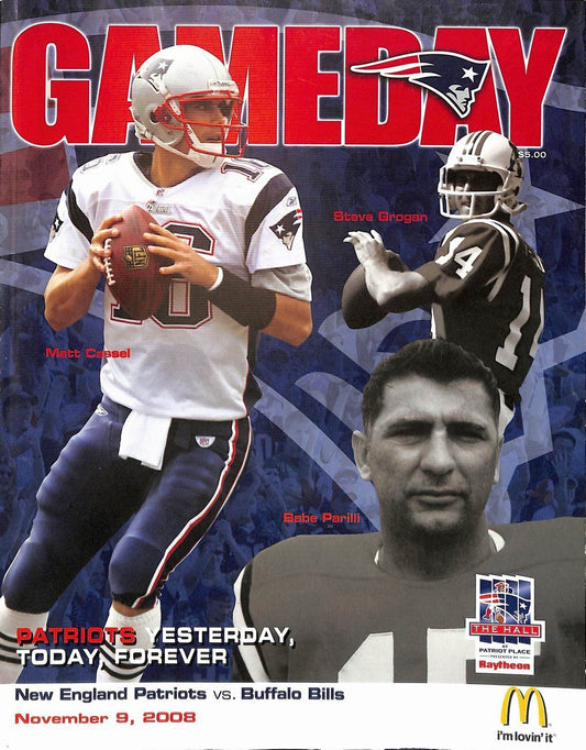 2008 11/9 Patriots vs. Bills Football NFL Game Program Matt Cassel 179009