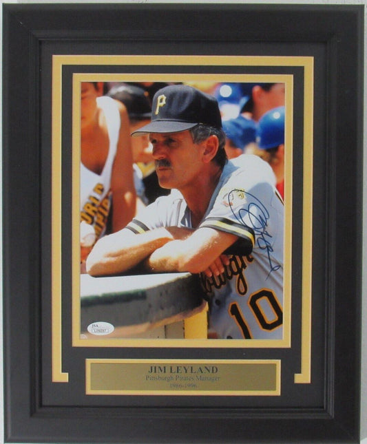 Jim Leyland Pittsburgh Pirates Signed/Autographed 8x10 Photo Framed JSA 158174