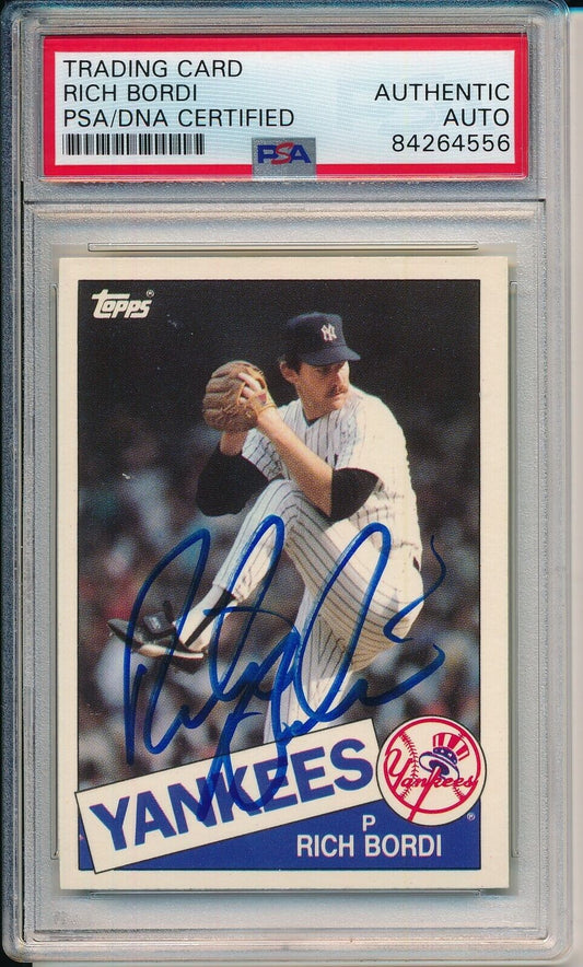 Rich Bordi Yankees Signed/Auto 1985 TOPPS Traded Card #7T PSA/DNA 156601