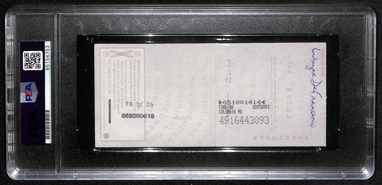 Johnny Unitas HOF Signed/Auto 2000 Bank Check Colts PSA/DNA GEM MT 10 189588