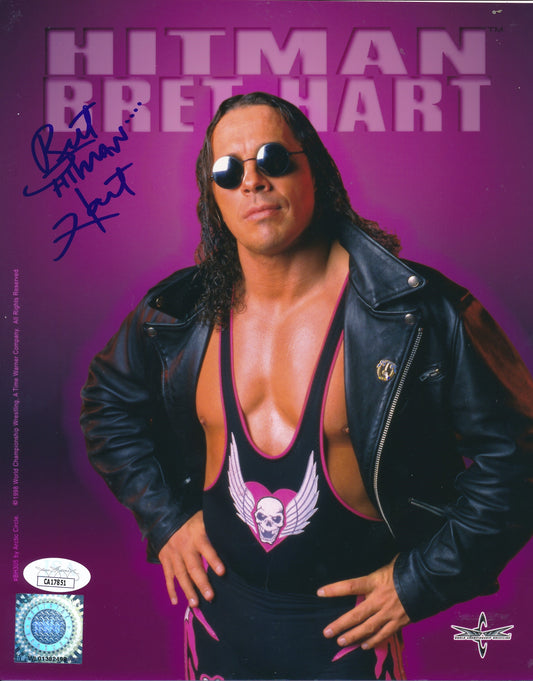 Bret Hitman Hart Signed/Inscribed 8x10 Photo Professional Wrestler JSA 192958