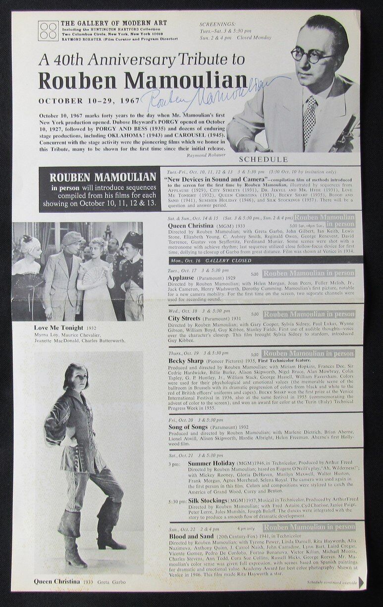 Rouben Mamoulian Director Autographed Magazine Photo PSA/DNA 177053