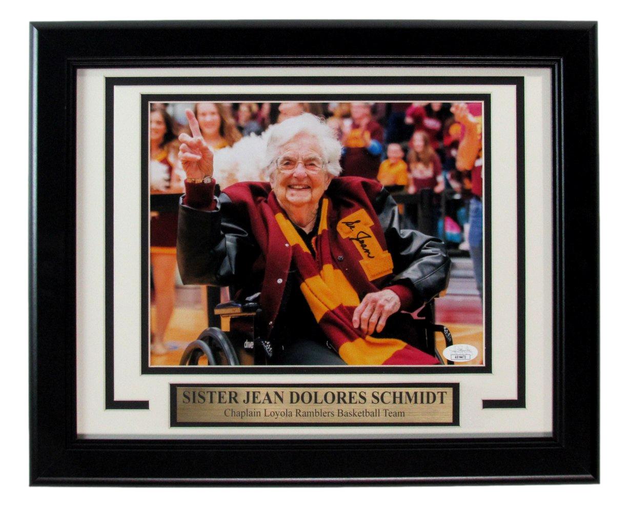 Sister Jean Dolores Schmidt Autographed Loyola 8x10 Photo Framed JSA186294