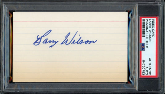 Larry Wilson HOF Autographed 3x5 Index Card St. Louis Cardinals PSA/DNA