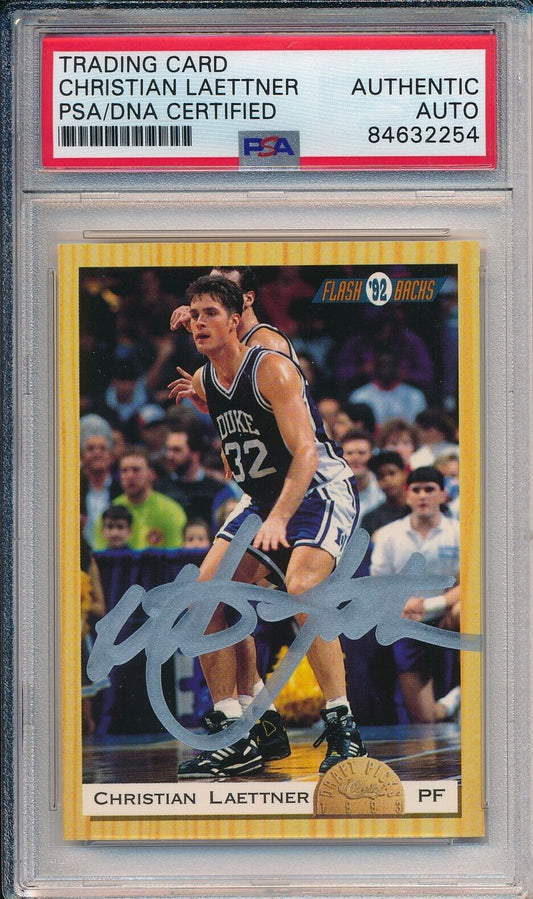 1992-93 Classic Flash Backs Christian Laettner #106 Card Signed Duke PSA/DNA