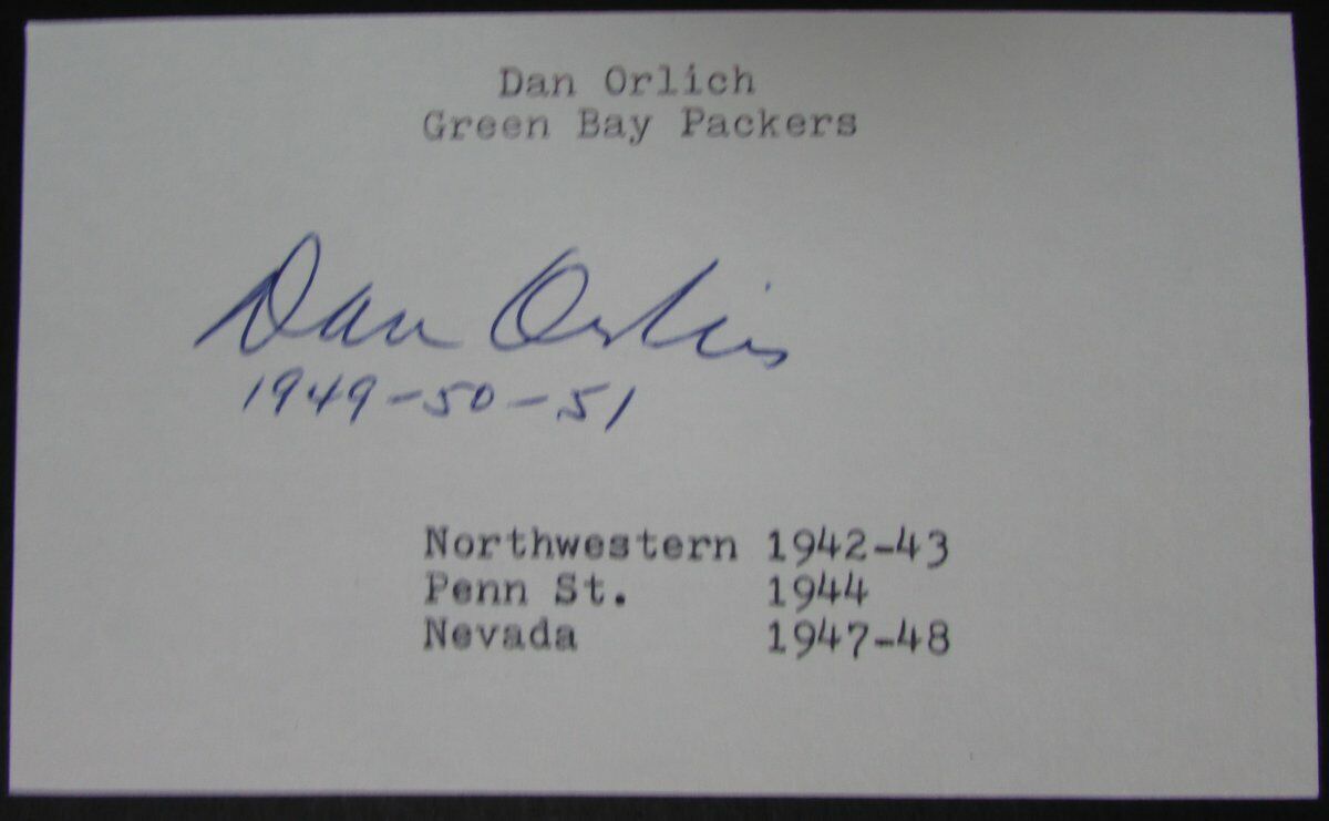 Dan Orlich Penn State Nittany Lions/Green Bay Packers Signed Card 145403