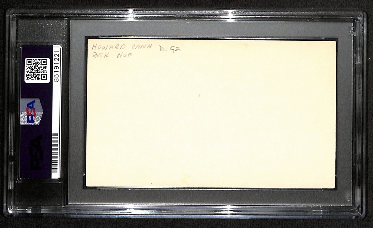 Howard Cann HOF Signed/Auto 3x5 Index Card NY University Coach PSA/DNA 188590