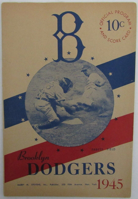 1945 Brooklyn Dodgers vs. Philadelphia Phillies Baseball Game Program 176154