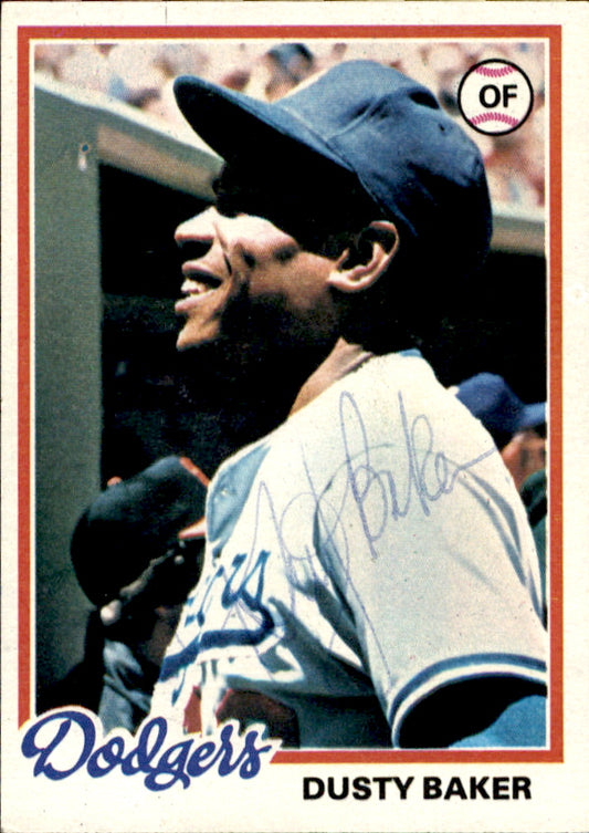 Dusty Baker Autographed 1978 TOPPS Card #668 Los Angeles Dodgers 183001