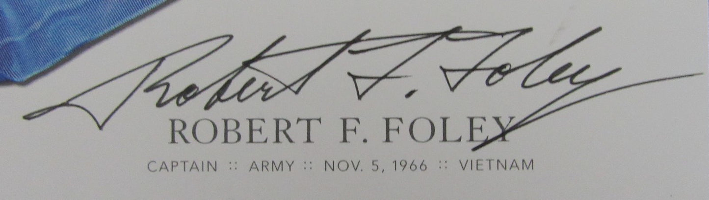 Robert F. Foley, MOH Recipient, Signed MOH 4x6 Society Card JSA 146363