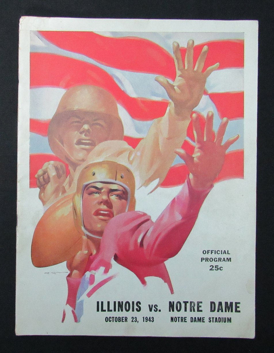 10/23/1943 Illinois vs. Notre Dame College Program 186002