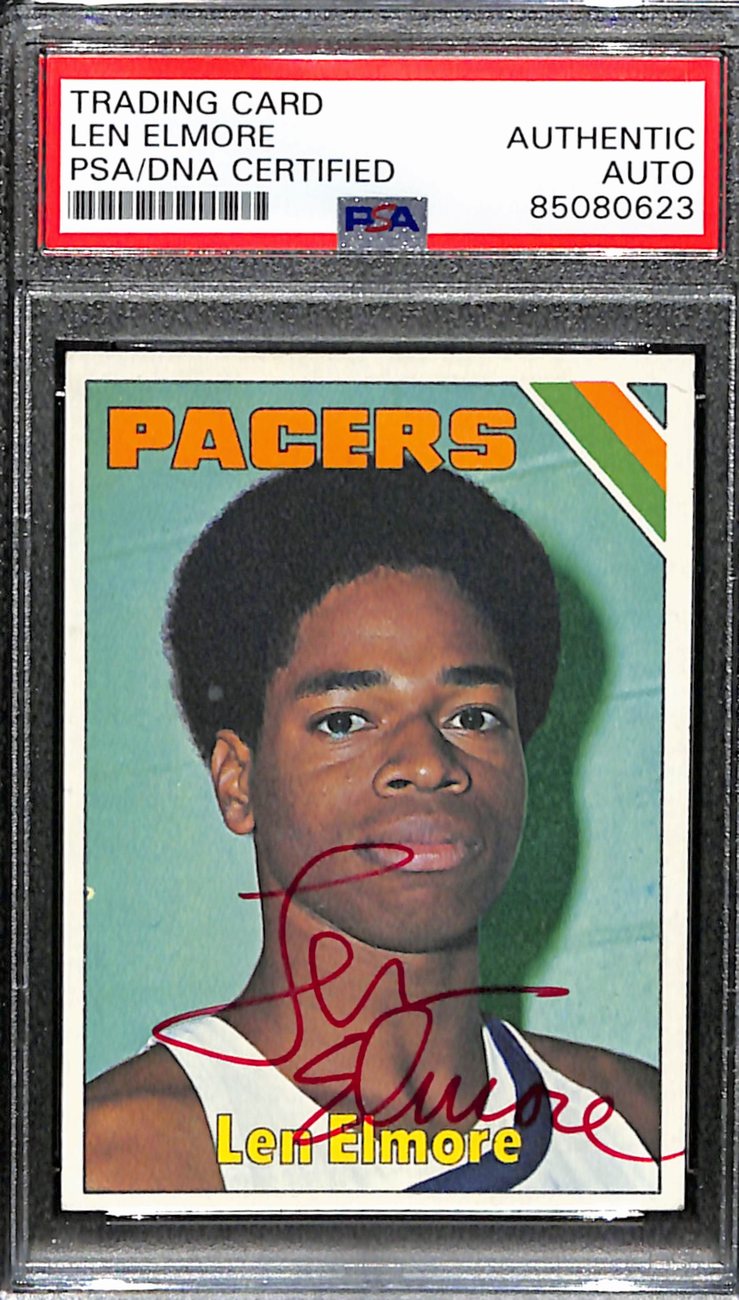 Len Elmore Autographed 1975-76 Topps Card #259 Pacers PSA/DNA 184841