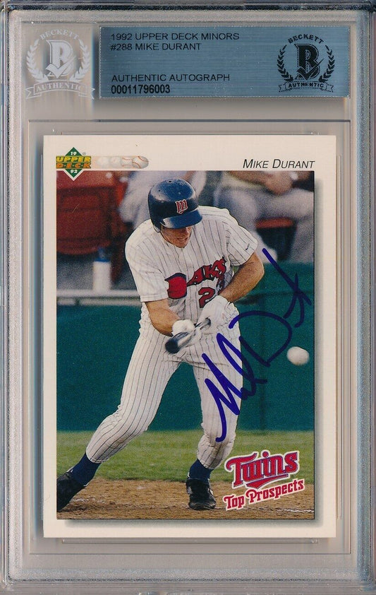 Mike Durant Twins Signed 1992 Upper Deck Minors Card #288 Beckett 148122