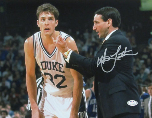 Christian Laettner Duke Signed/Autographed 11x14 Photo w/ Coach K PSA/DNA 167270