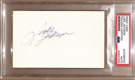 Lucious Luke Jackson Autographed 3x5 Index Card 76ers PSA/DNA 178810