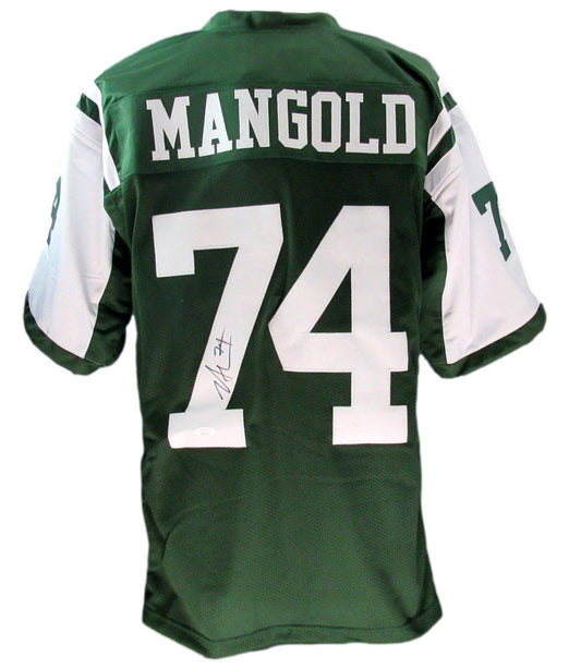 Nick Mangold Signed/Auto Custom Green Football Jersey New York Jets JSA 190341