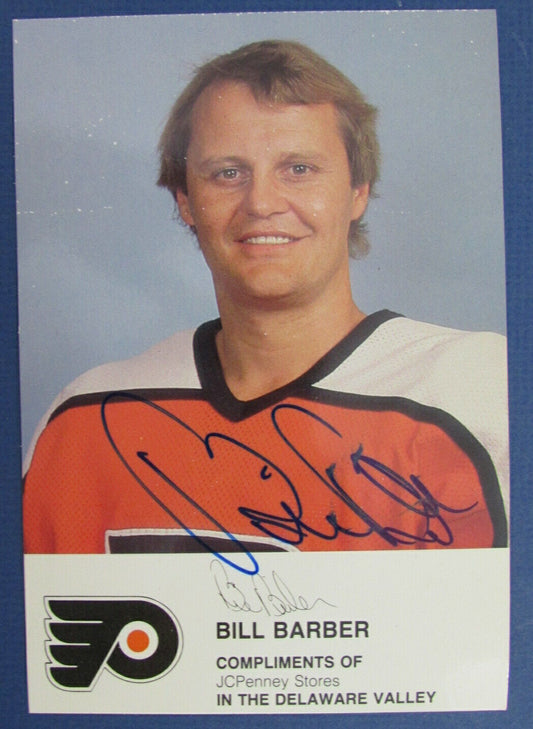 Bill Barber Flyers Autographed/Signed 4x6 Team Postcard 125353