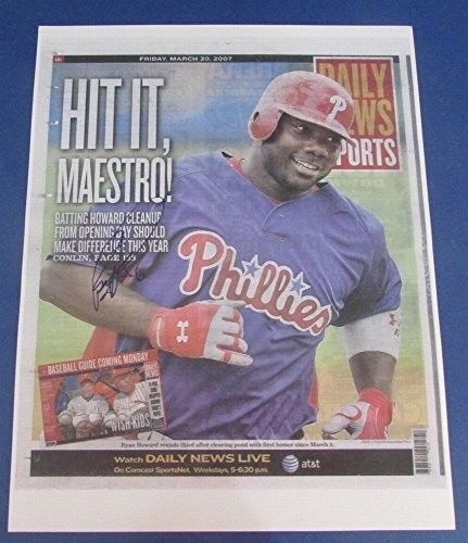 Ryan Howard Phillies Signed 11X14 Daily News Print 3-30-2007 123208