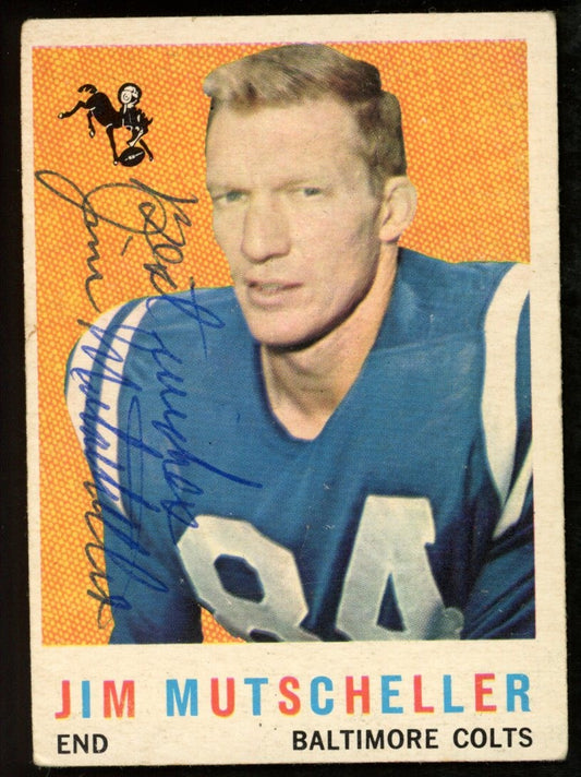 1959 TOPPS Football Card #89 Signed/Auto Jim Mutscheller Baltimore Colts