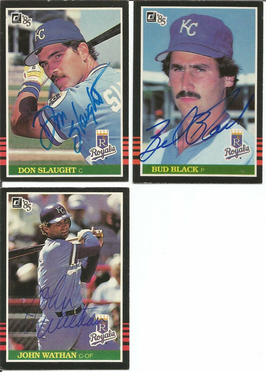 Lot of 4 Kansas City Royals Signed/Autographed 1985 Donruss Trading Cards 151027