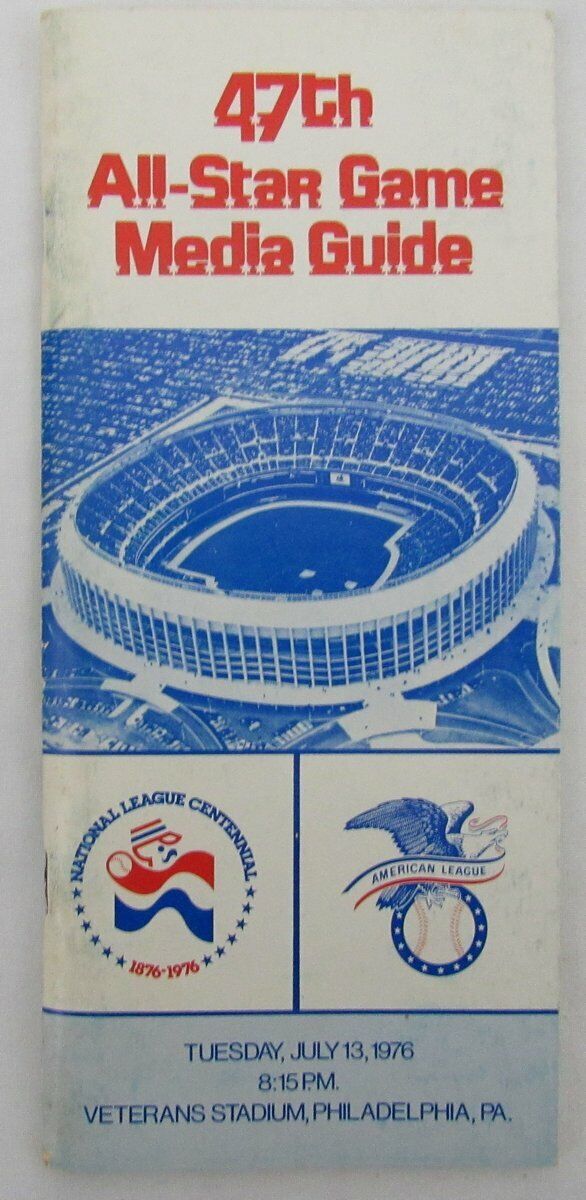 1976 Official Baseball All Star Game Media Guide 7/13/76 Veterans Stadium 136358