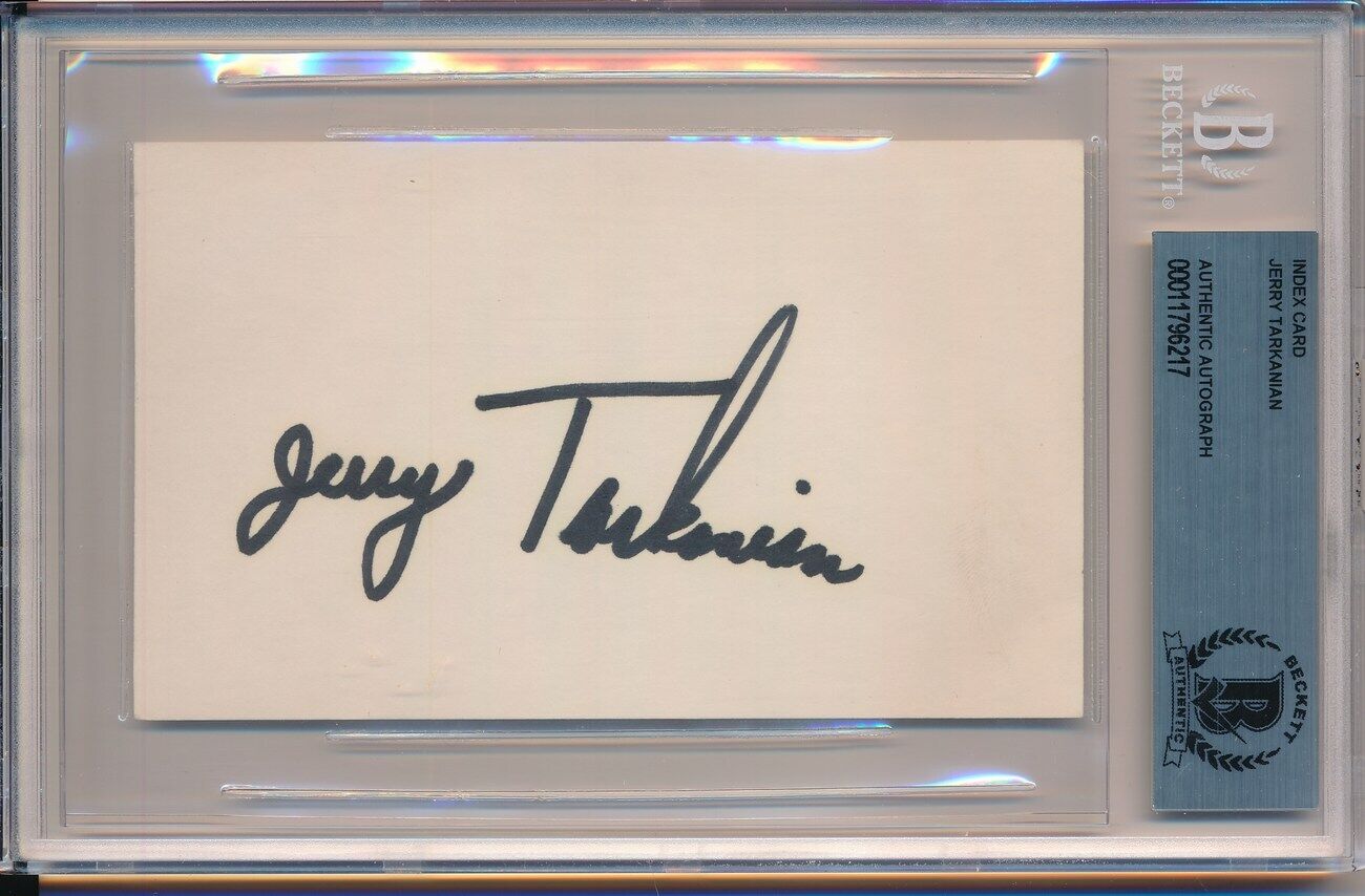 Jerry Tarkanian HOF UNLV Signed/Autographed 3x5 Index Card Beckett 148298