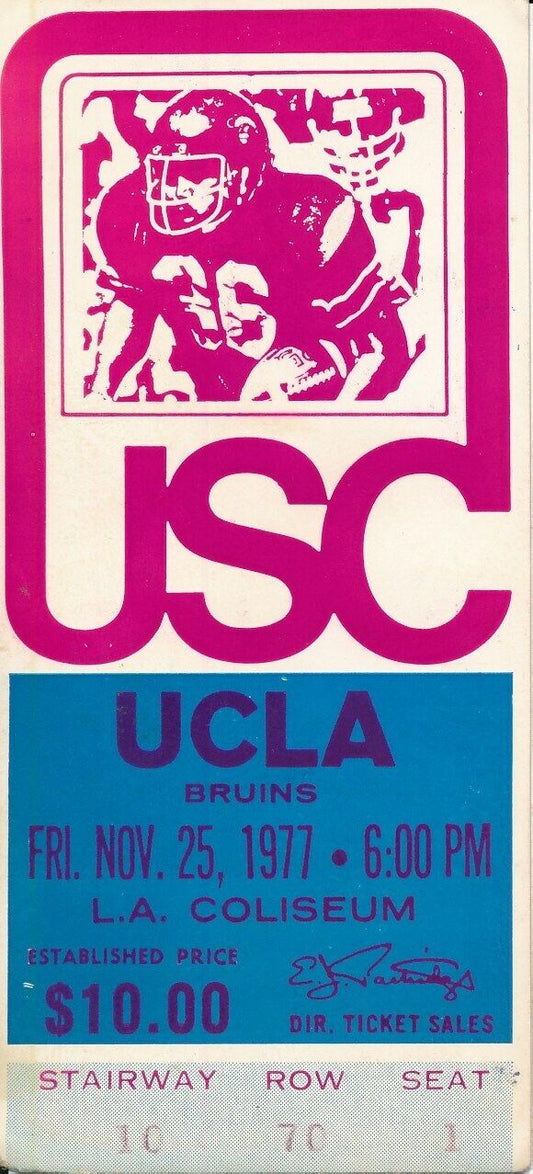 1977 USC Trojans vs. UCLA Football Game Ticket Stub 148600