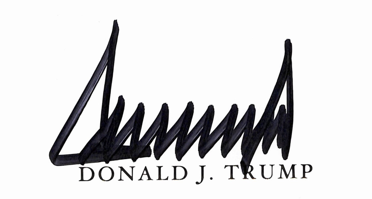 Donald Trump Signed/Autographed 8.5x5.5 Bookplate Card PSA/DNA 190744