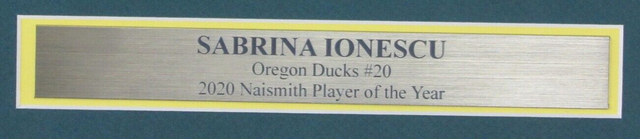 Sabrina Ionescu Oregon Ducks Signed/Inscribed 16x20 Photo Framed Fanatics 157386