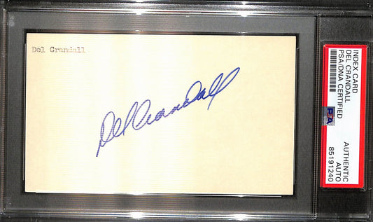 Del Crandall Signed/Auto 3x5 Index Card Milwaukee Braves PSA/DNA 187232