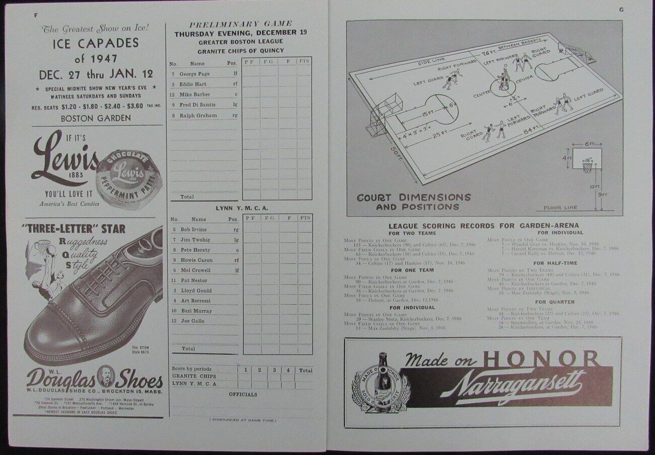 Vintage 1946 Boston Celtics vs. St. Louis Bombers Game Program 176883