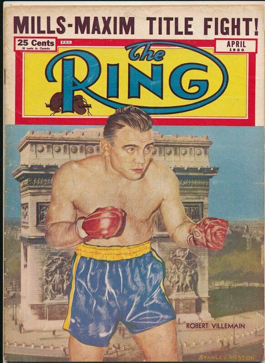 The RING April 1950 Boxing Magazine - Robert Villemain on the cover 142044