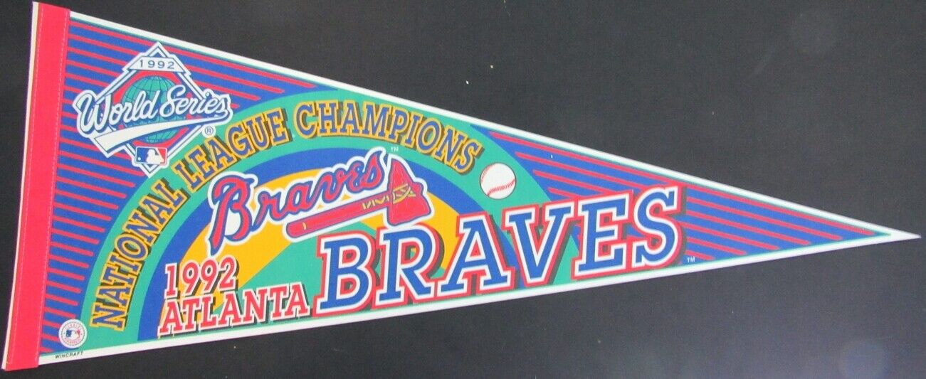 1992 Atlanta Braves NL Champs 12"X30" Pennant World Series Smoltz/Glavine 157964