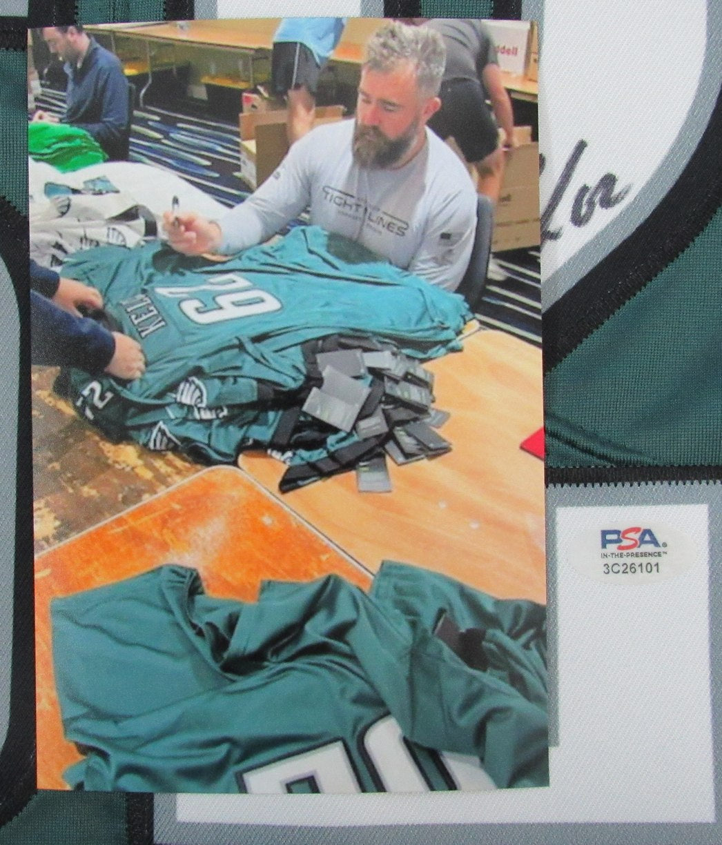 Jason Kelce Signed/Auto Green Nike Football Jersey Eagles PSA/DNA 190369