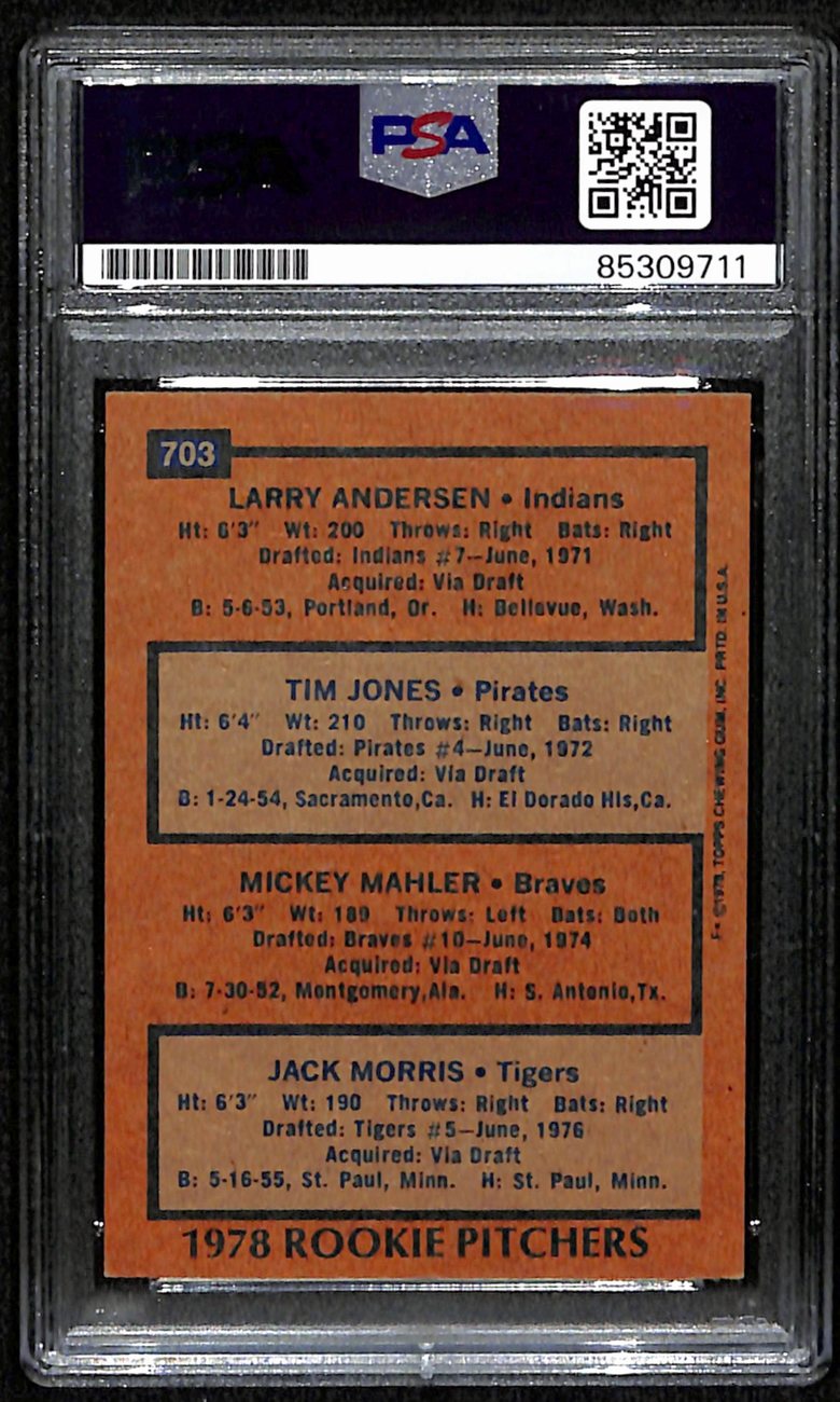 1978 Topps Rookie Pitchers Card #703 Multi-Signed by 3 PSA/DNA 190657