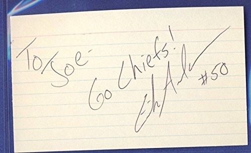 Erick Anderson Chiefs Signed/Autographed 3x5 Index Card