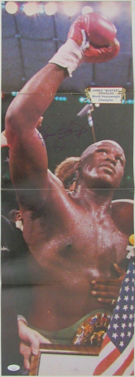 James Buster Douglas Boxing Signed 11x31 Fold-out Mag Poster JSA 151009