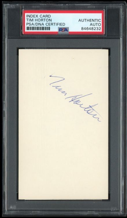 Tim Horton, Toronto Maple Leafs Signed/Autographed Vintage Index Card - PSA/DNA