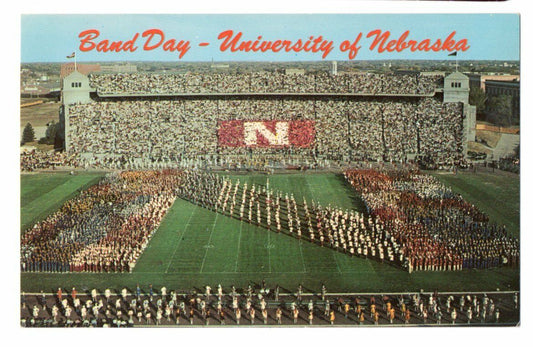 Vintage Unused Postcard University of Nebraska Stadium Band Day 143643