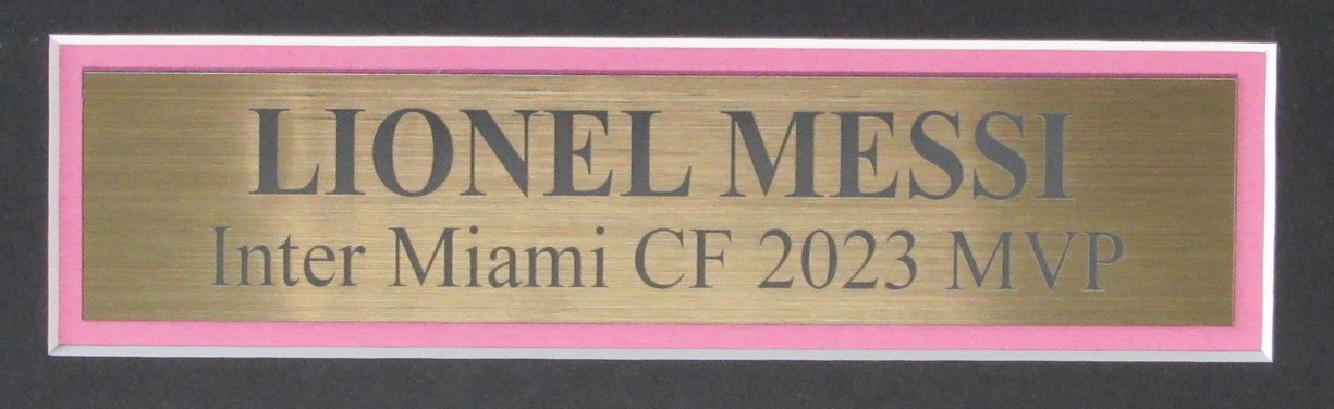 Lionel Messi Signed Inter Miami CF Pink Soccer Jersey Framed 187167