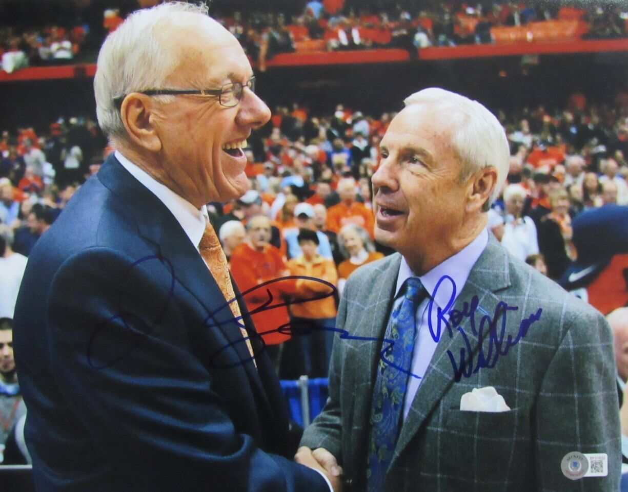 Jim Boeheim/Roy Williams Dual-Autographed 11x14 Photo Beckett