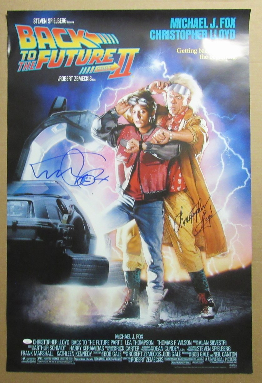 Michael J Fox/Christopher Lloyd Autographed 27x40 Poster "Back to Future II" JSA