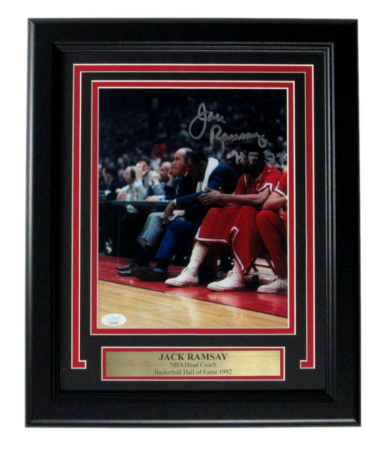 Jack Ramsay HOF Trail Blazers Signed/Inscribed 8x10 Photo Framed JSA 164052