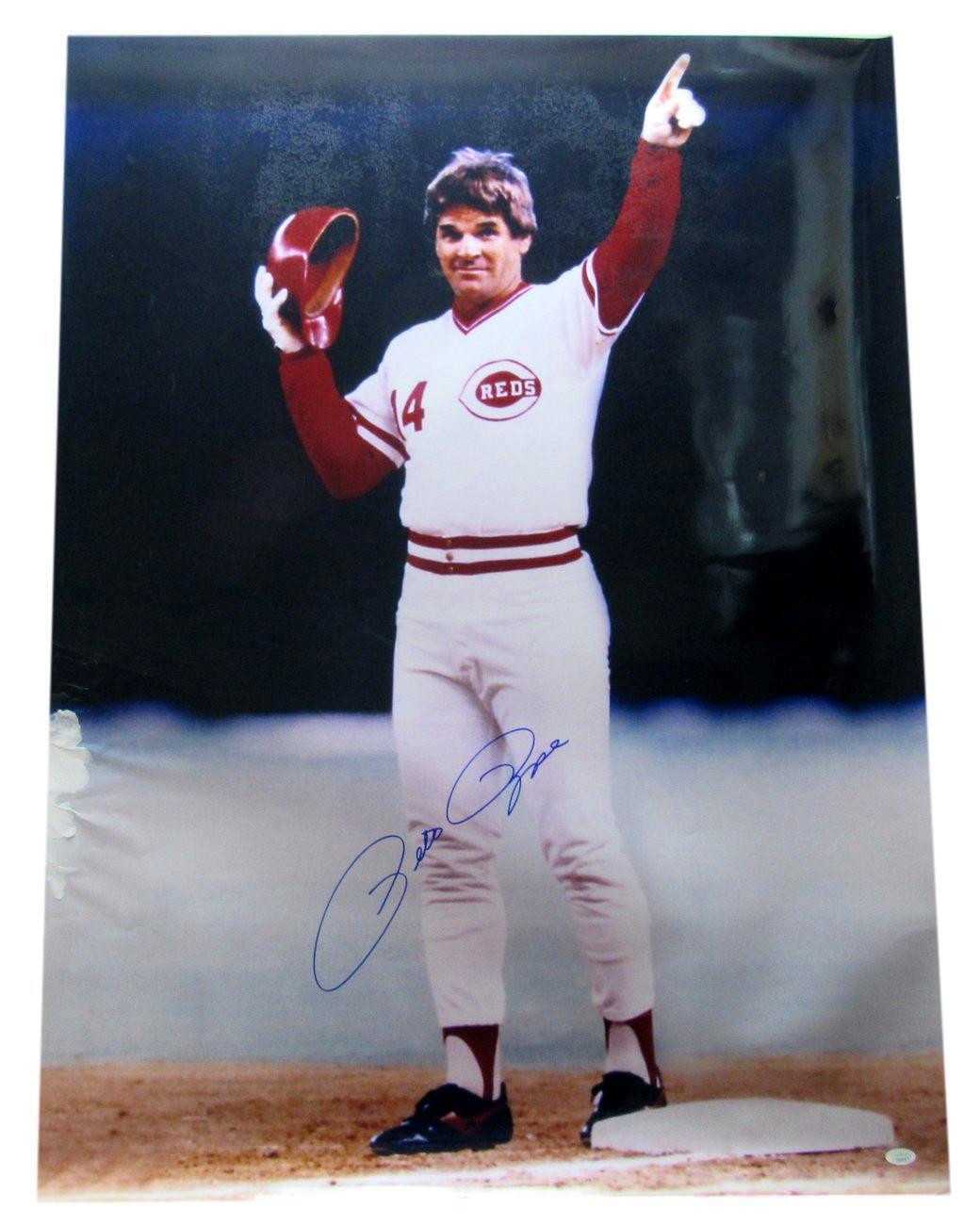 Pete Rose Cincinnati Reds Signed/Autographed 30x40 Photo JSA 165301